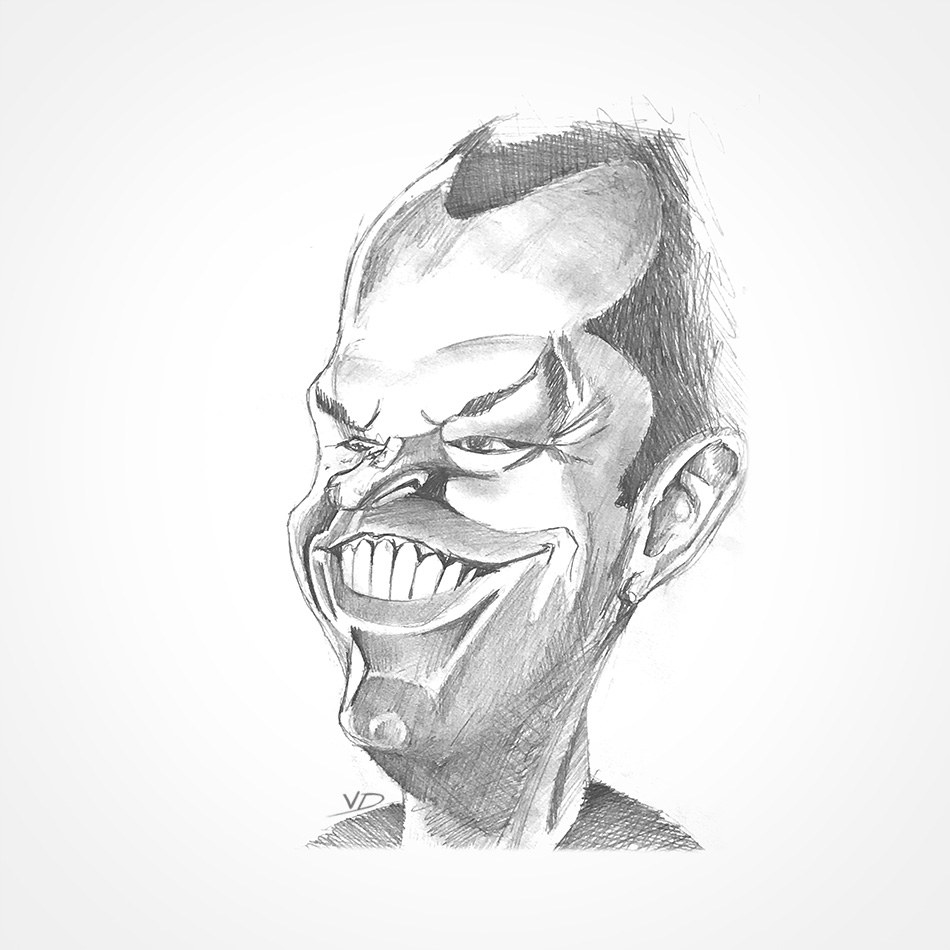 2004 - pen - HB - fusain - caricature - jack Nicholson - crayon