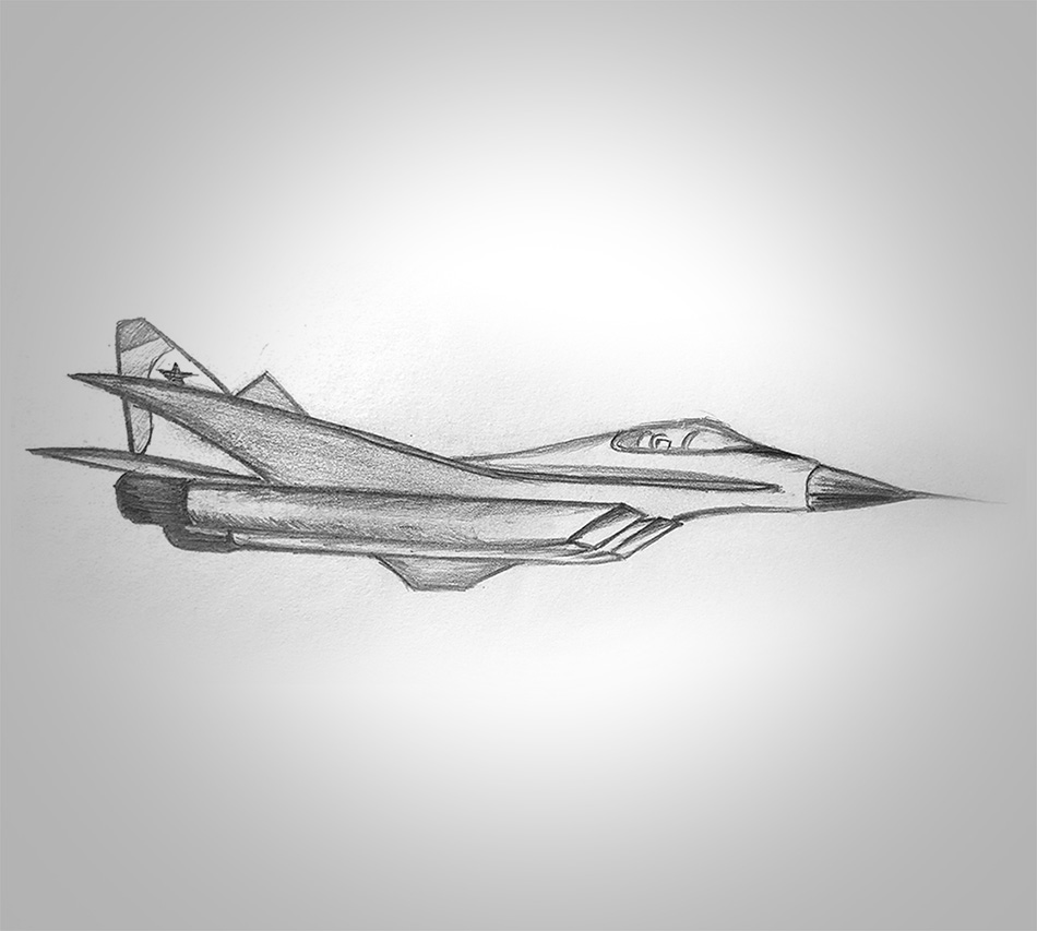 Mig29 - chasseur - crayon - 1997 - papa - liano - 1997 - vivien - durisotti - design - experience