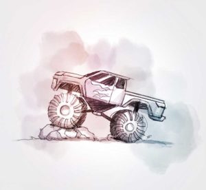 26 août - Monster Trucks - dessin - vivien - durisotti - design - experience - un - jour - un - dessin - dessin - vivien - durisotti - design - experience - un - jour - un - dessin