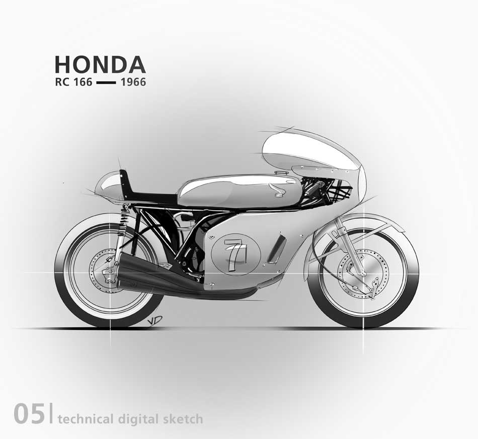 Honda RC 166 - 2019 - sketch - numerique - tablette - vivien - durisotti - design - experience