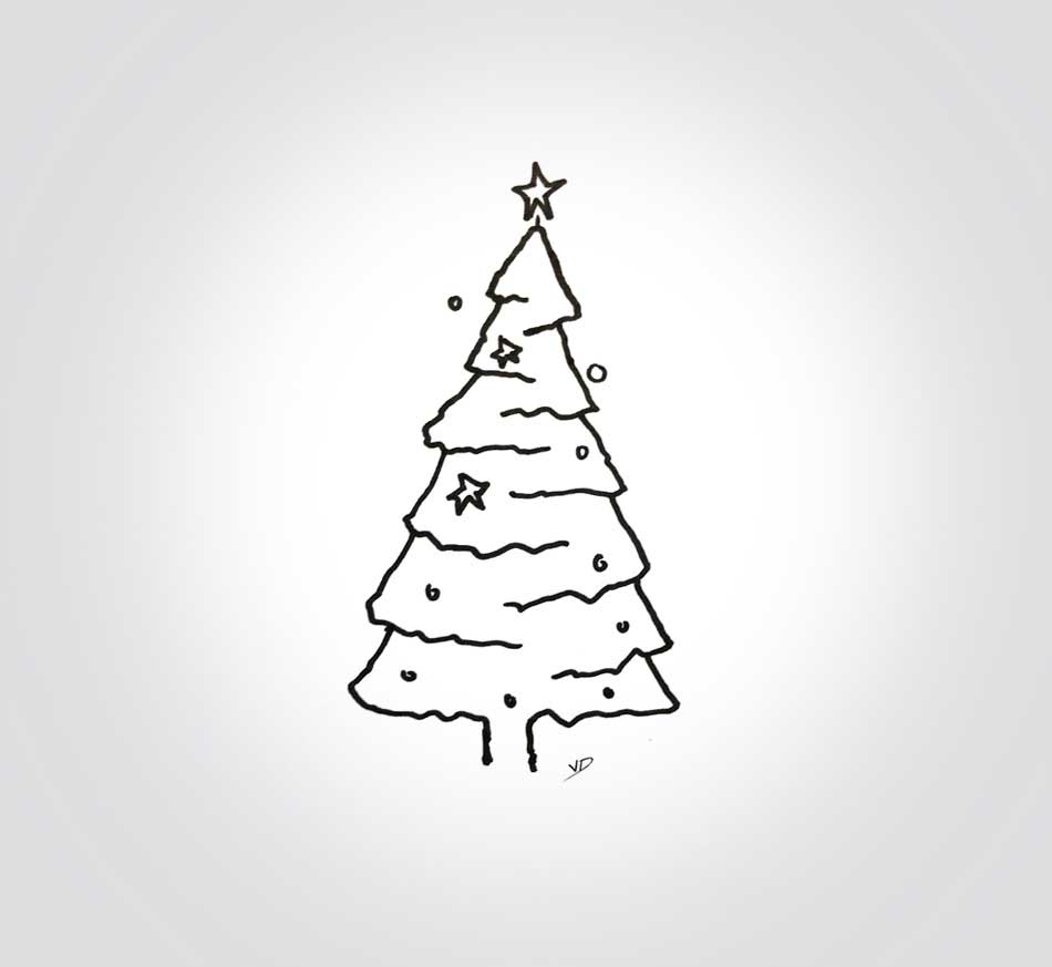 10 décembre 2019 - sapin de Noël - dessin - vivien - durisotti - design - experience - un - jour - un - dessin