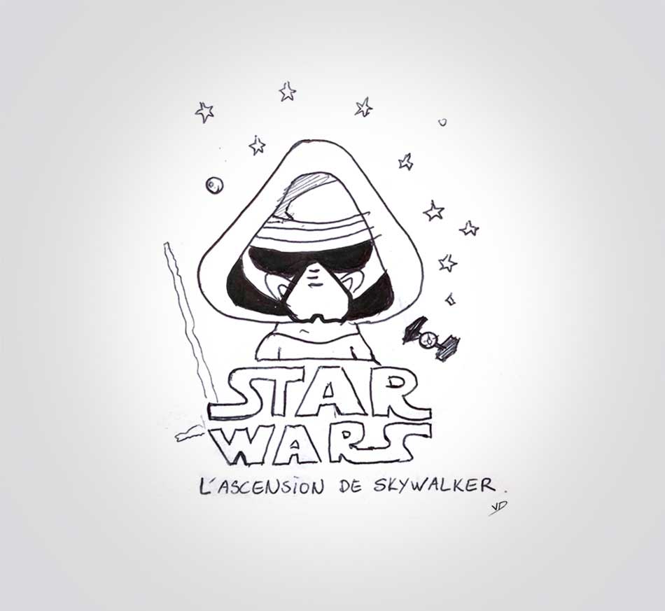 dimanche 22 décembre - dernier starwars - dessin - vivien - durisotti - design - experience - un - jour - un - dessin