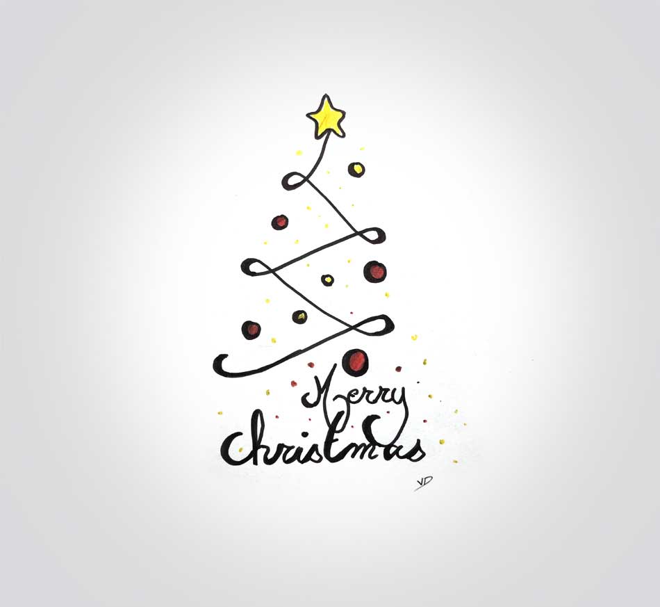 mardi 24 décembre - merry christmas - dessin - vivien - durisotti - design - experience - un - jour - un - dessin