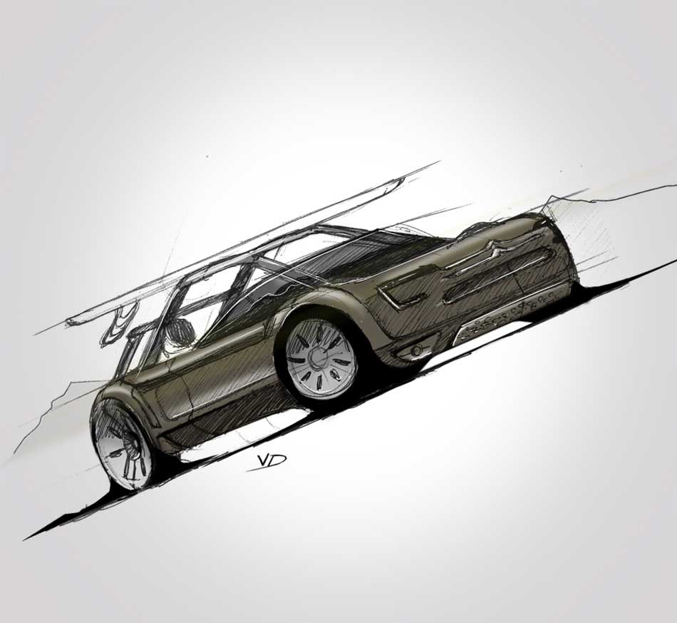 Citroen - sketch - 2019 - recherches - stylos - feutres - pantones - vivien - durisotti - design - experience