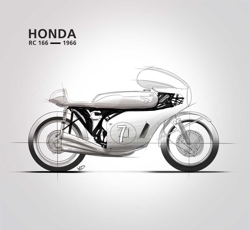 09 - novembre - Honda RC 166 -sketch pantone - dessin - vivien - durisotti - design - experience - un - jour - un - dessin