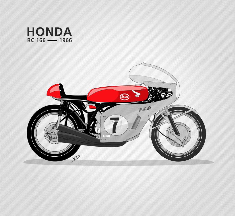 10 - novembre 2019 - Honda RC 166 - illustration vectorielle - dessin - vivien - durisotti - design - experience - un - jour - un - dessin