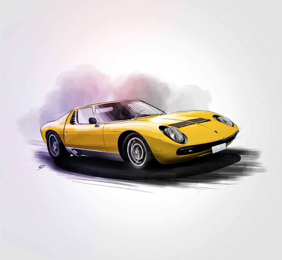 Lamborghini Miura - 1966 à 1973 - durisotti - design - experience - un - jour - un - dessin - dessin - vivien - durisotti - design - experience - un - jour - un - dessin